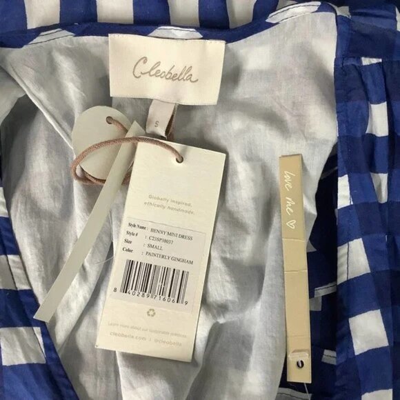 NWT Cleobella Benny Mini Dress, Painterly Gingham - Small - Picture 5 of 7